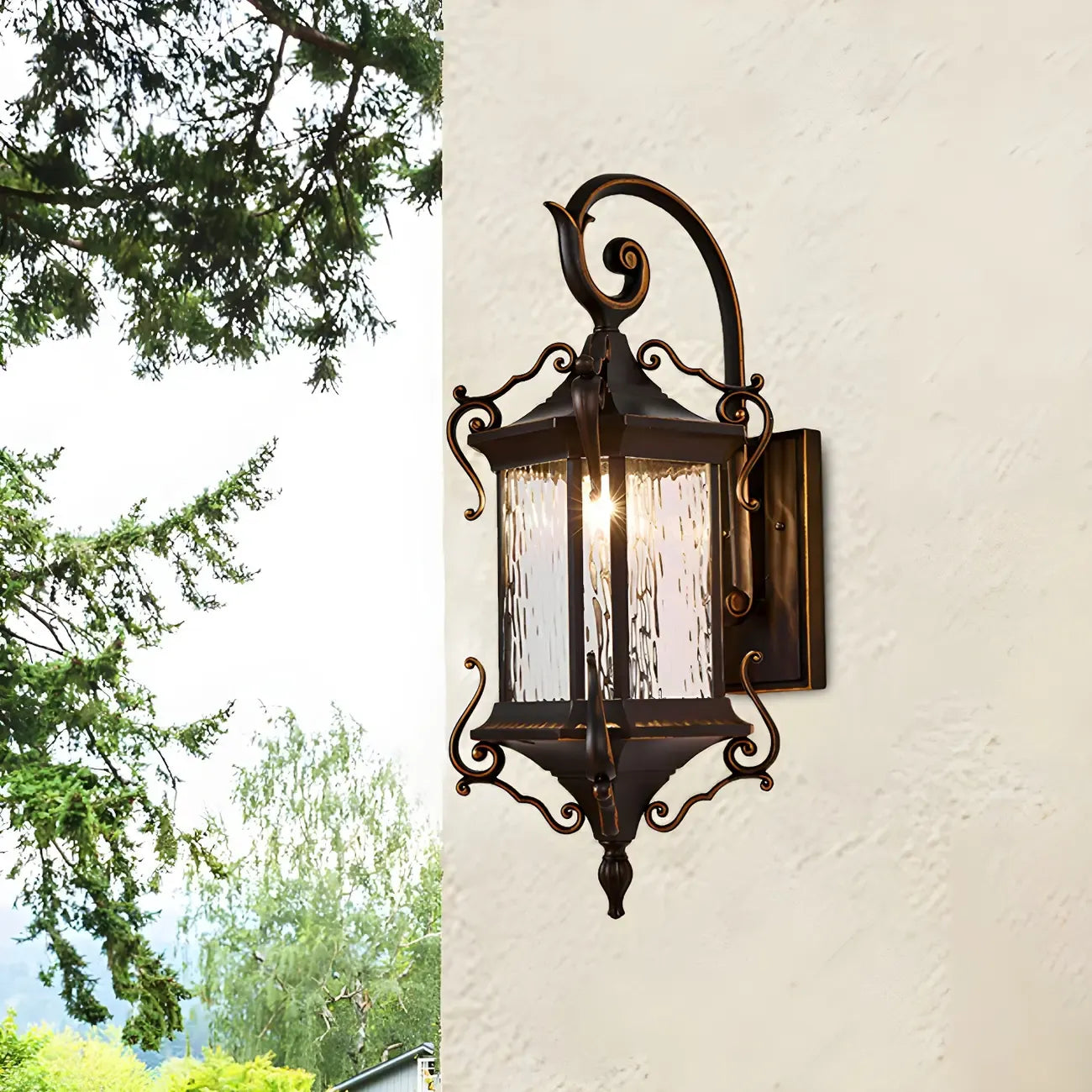 Rustic Metal Outdoor Wall Sconce Light