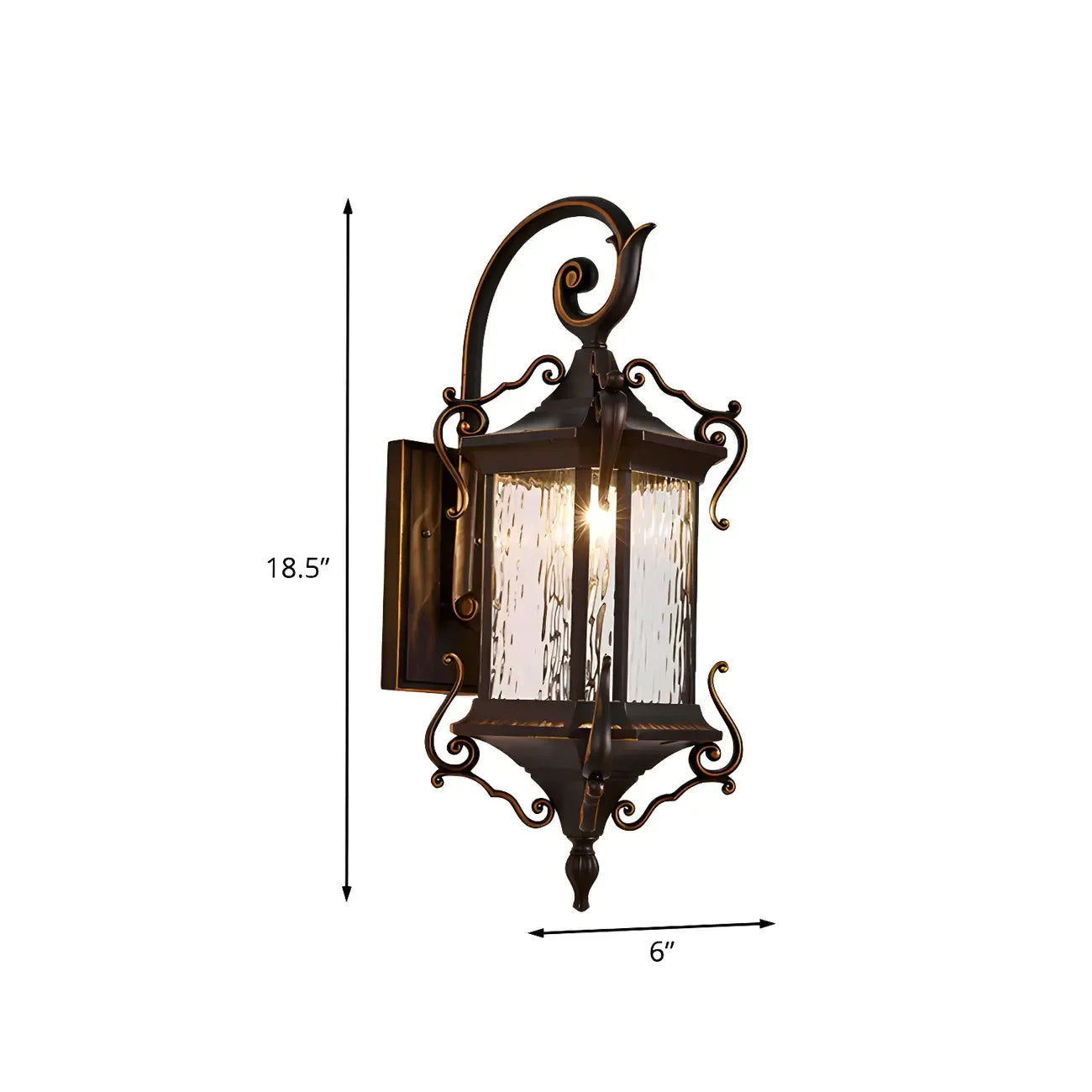 Rustic Metal Outdoor Wall Sconce Light