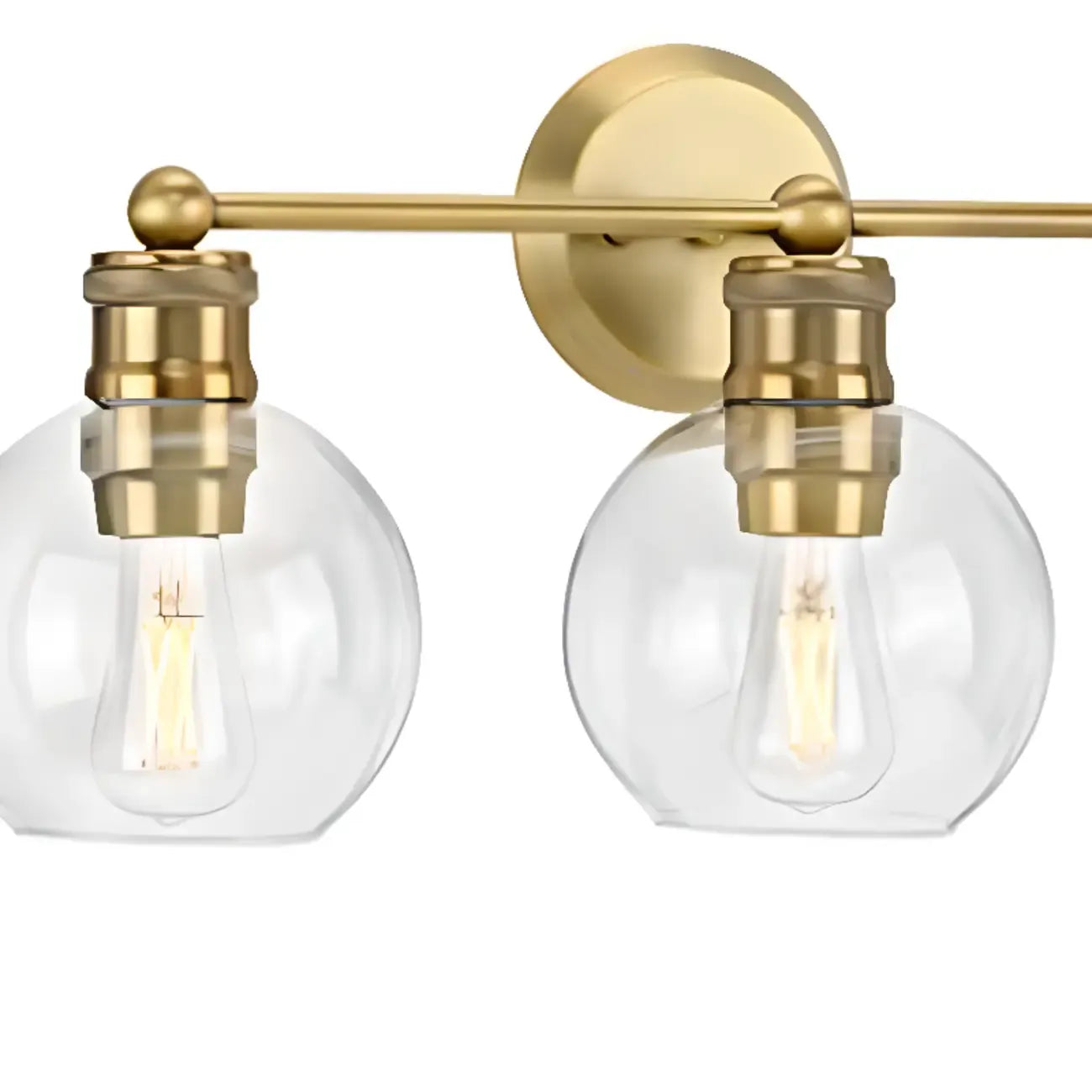 3-Light Vintage Brass Globe Vanity Light Fixture for Bathroom