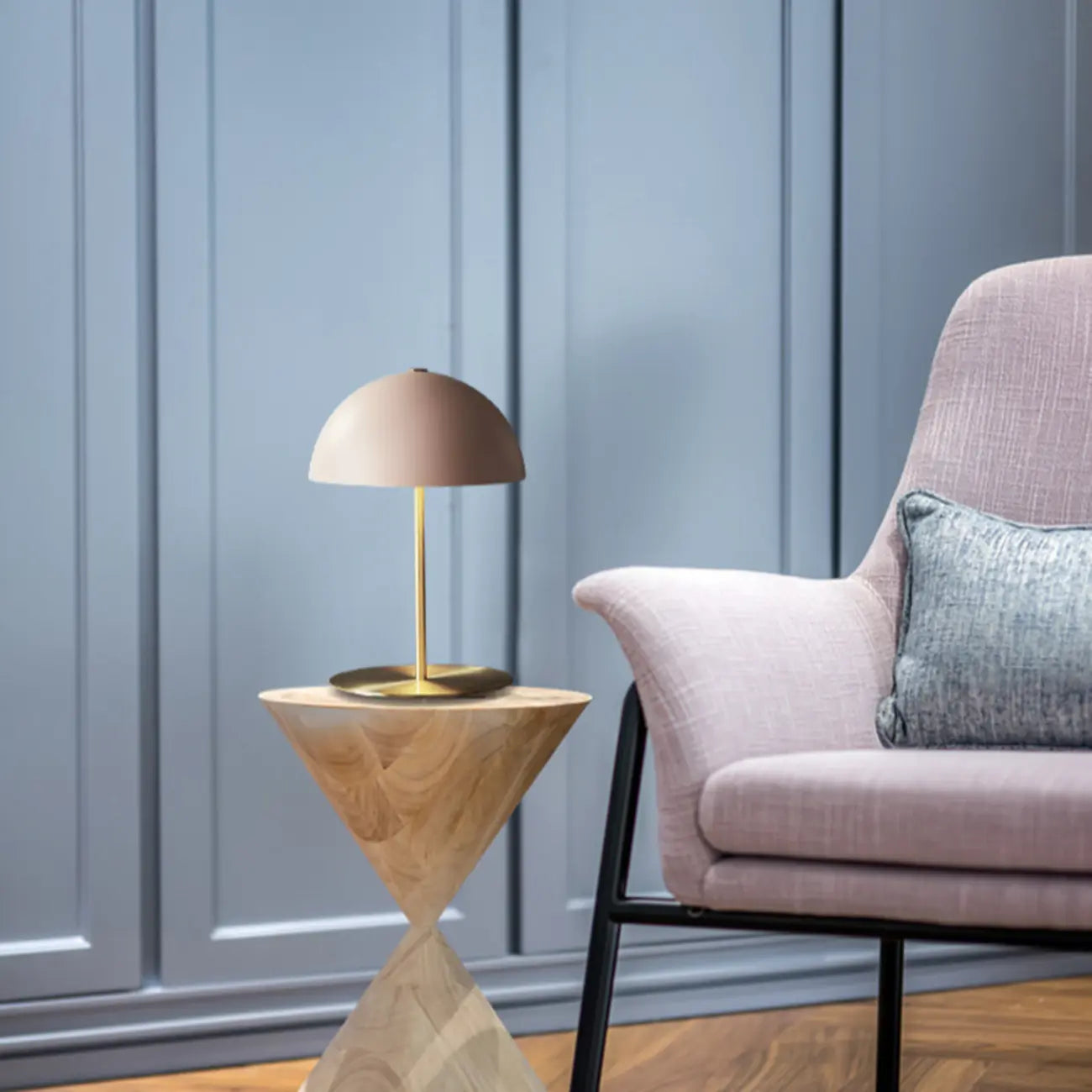 Simplistic Dome Shade Gold Table Lamp for Residential