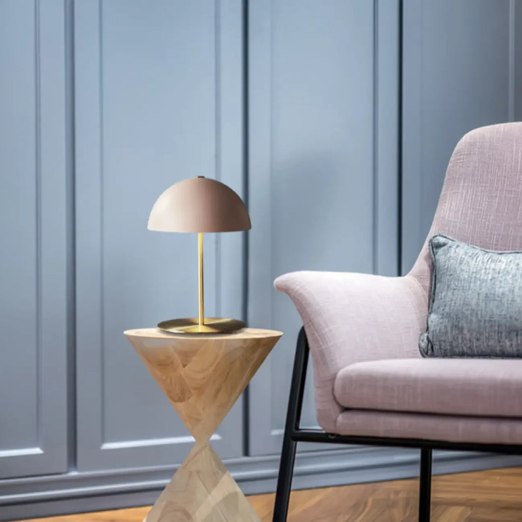 Simplistic Dome Shade Gold Table Lamp for Residential