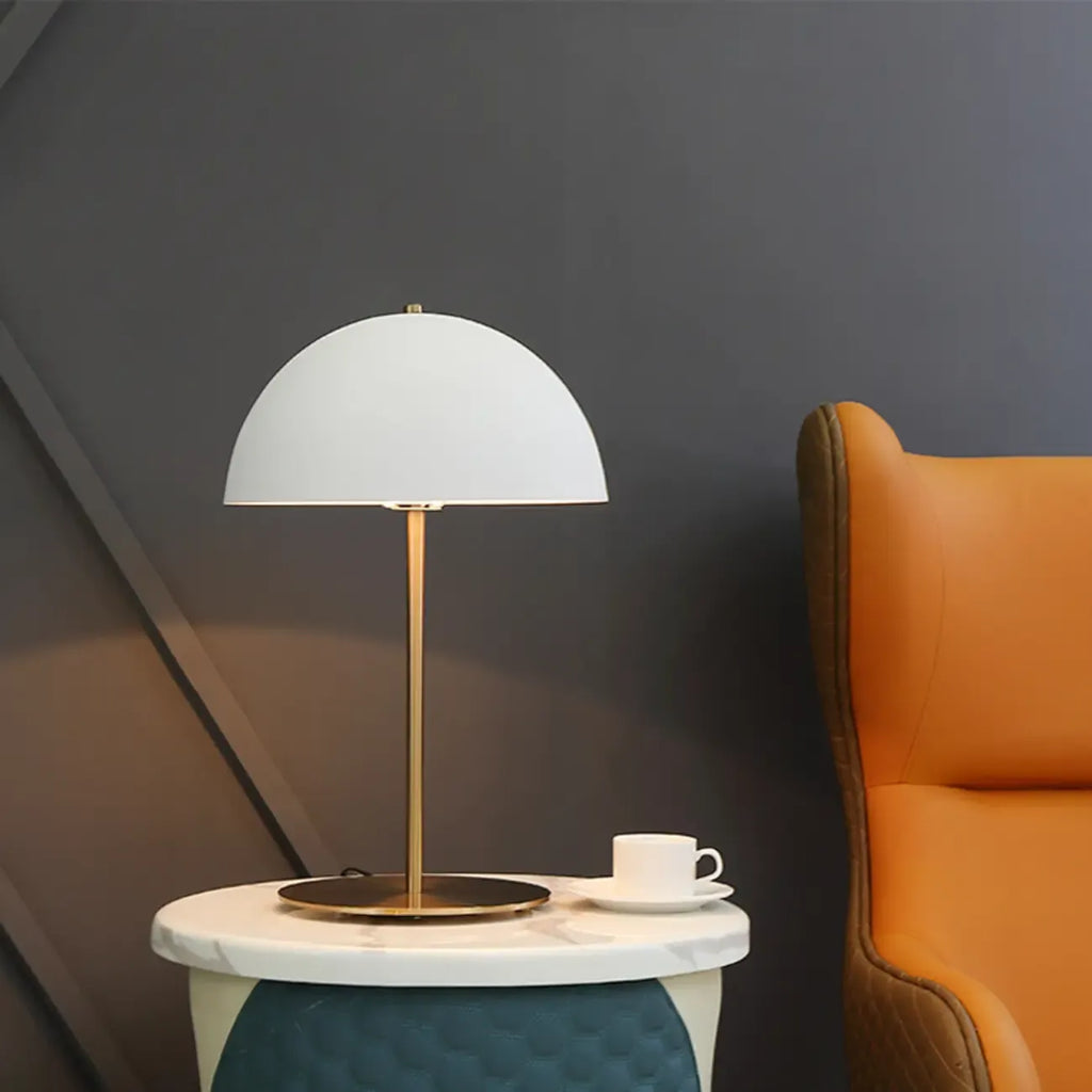 Simplistic Dome Shade Gold Table Lamp for Residential