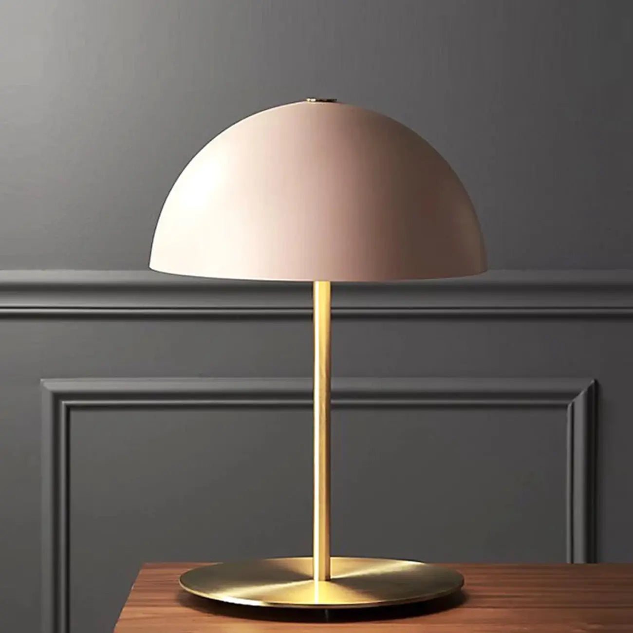 Simplistic Dome Shade Gold Table Lamp for Residential