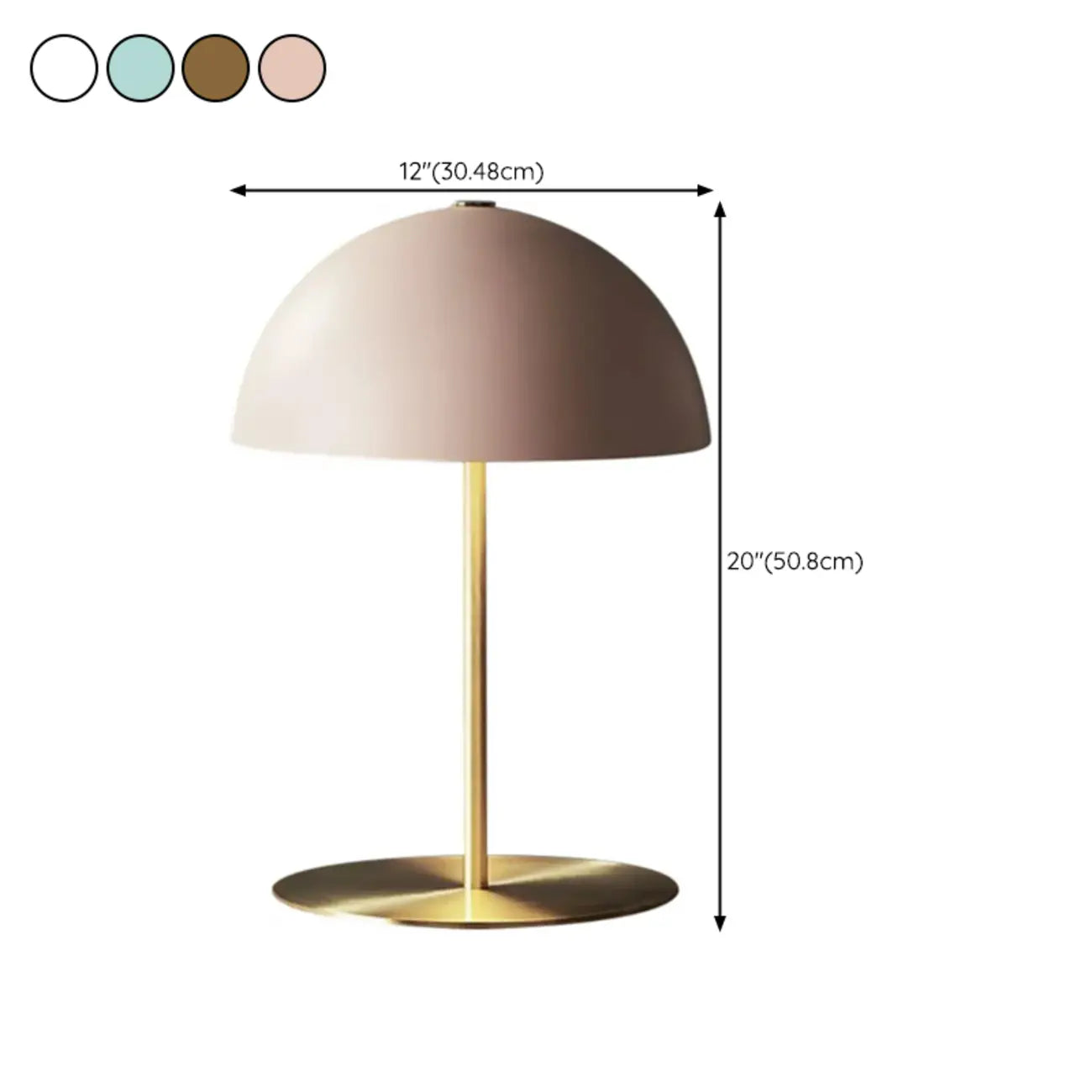Simplistic Dome Shade Gold Table Lamp for Residential