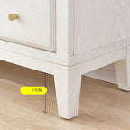 White Solid Wood Glass Door Display Cabinet with Drawers