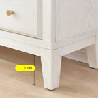 White Solid Wood Glass Door Display Cabinet with Drawers