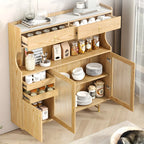 Standard Natural Wood Storage Dining Hutch Cabinet