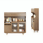 Standard Natural Wood Storage Dining Hutch Cabinet