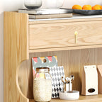 Standard Natural Wood Storage Dining Hutch Cabinet