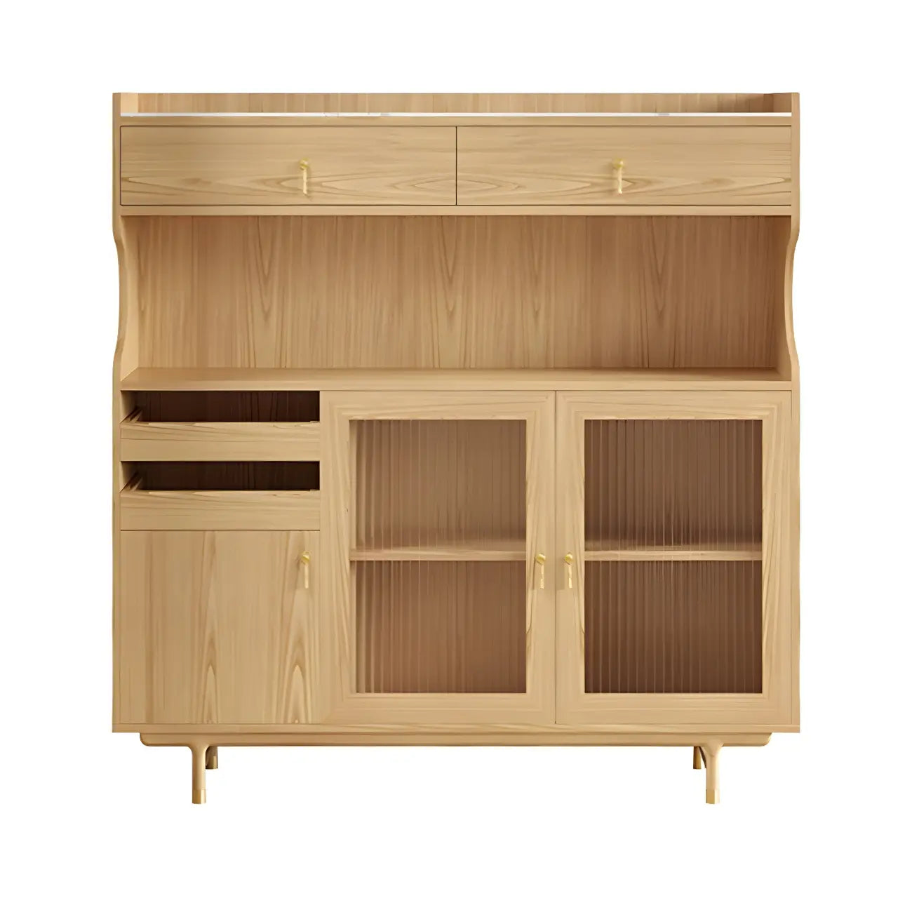 Standard Natural Wood Storage Dining Hutch Cabinet