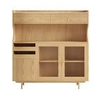 Standard Natural Wood Storage Dining Hutch Cabinet
