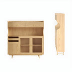 Standard Natural Wood Storage Dining Hutch Cabinet