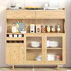 Standard Natural Wood Storage Dining Hutch Cabinet