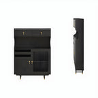Standard Natural Wood Storage Dining Hutch Cabinet