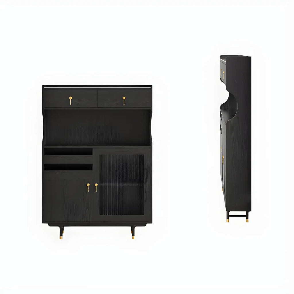 Standard Natural Wood Storage Dining Hutch Cabinet