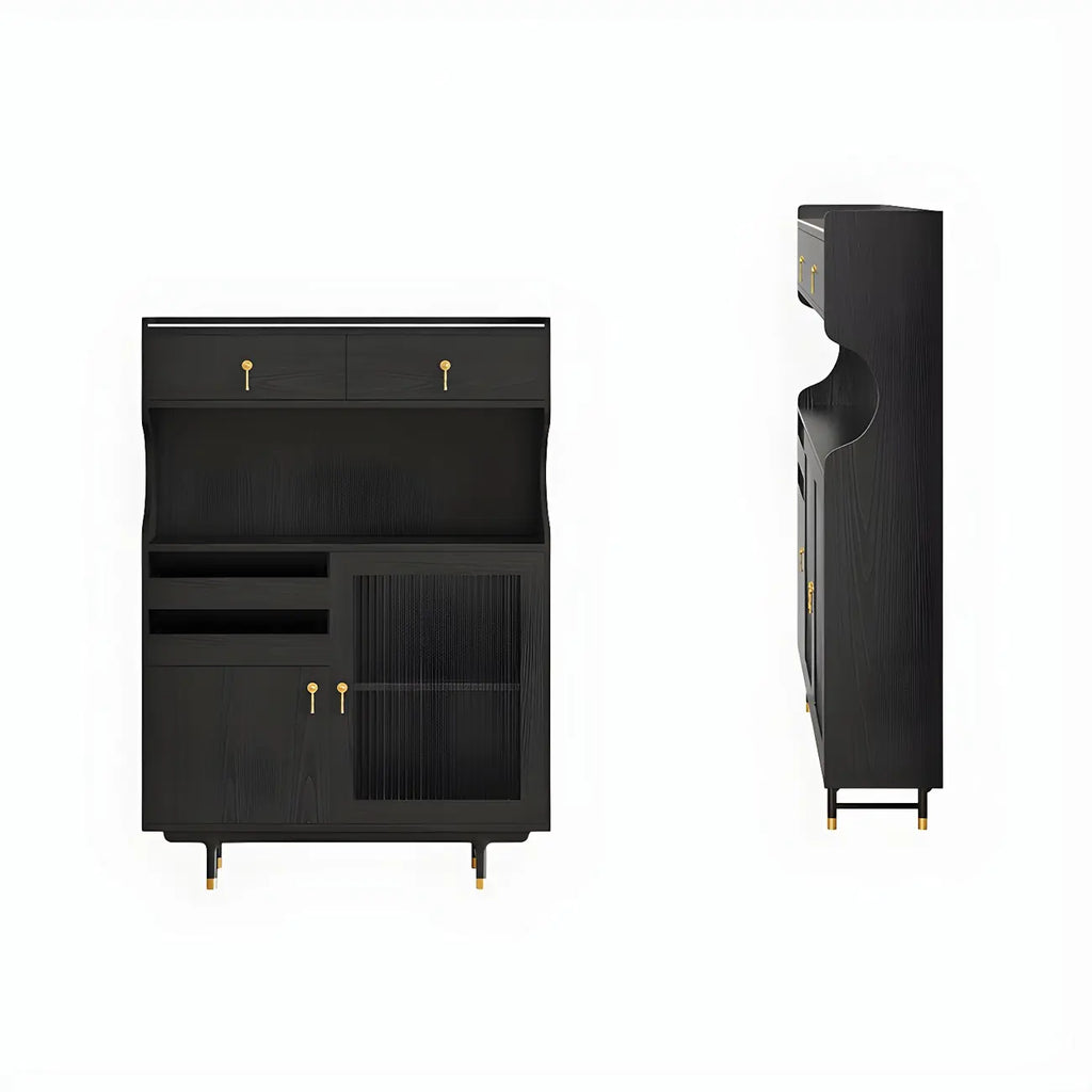 Standard Natural Wood Storage Dining Hutch Cabinet