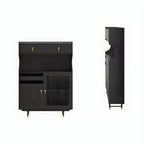 Standard Natural Wood Storage Dining Hutch Cabinet