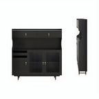 Standard Natural Wood Storage Dining Hutch Cabinet