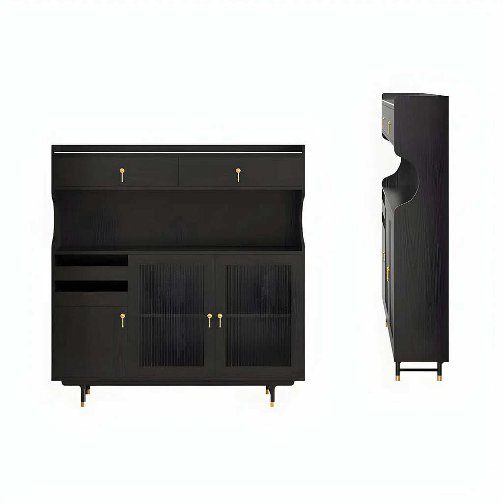 Standard Natural Wood Storage Dining Hutch Cabinet