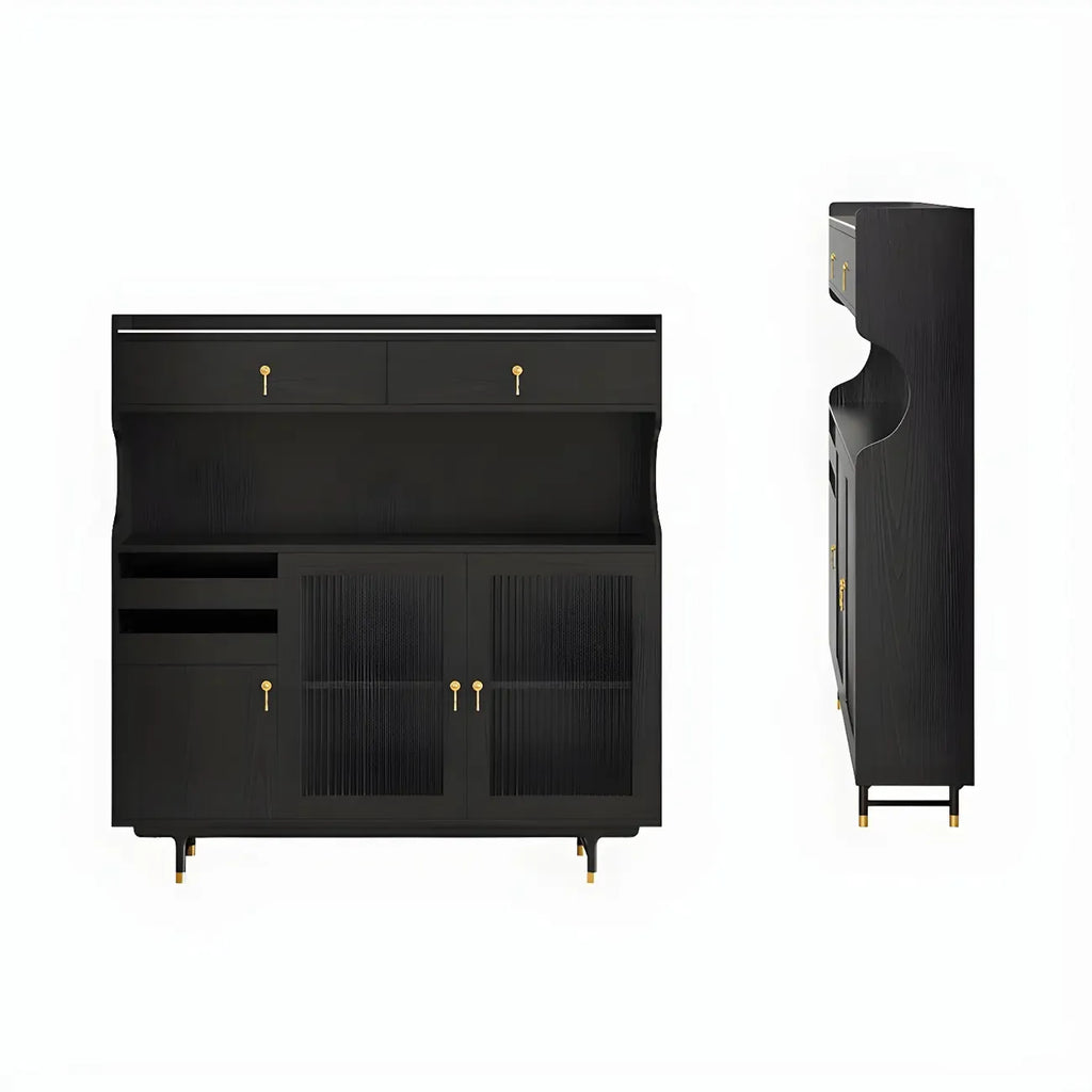 Standard Natural Wood Storage Dining Hutch Cabinet