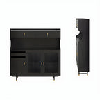 Standard Natural Wood Storage Dining Hutch Cabinet