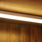 Glass Door Wooden Floor Multiple Levels Wine Cabinet with Lighting