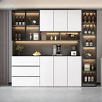 Glass Door Wooden Floor Multiple Levels Wine Cabinet with Lighting