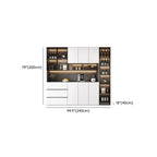 Glass Door Wooden Floor Multiple Levels Wine Cabinet with Lighting