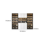 Glass Door Wooden Floor Multiple Levels Wine Cabinet with Lighting