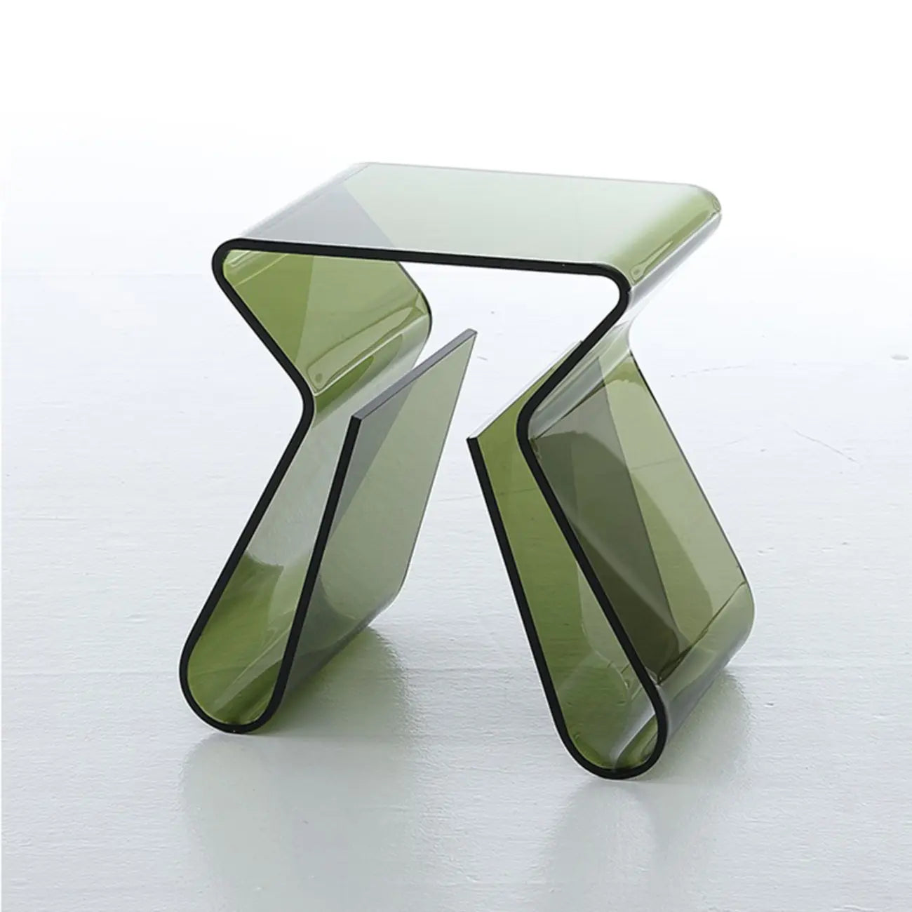 Gray Acrylic Side Table with Magazine Rack for Living Room