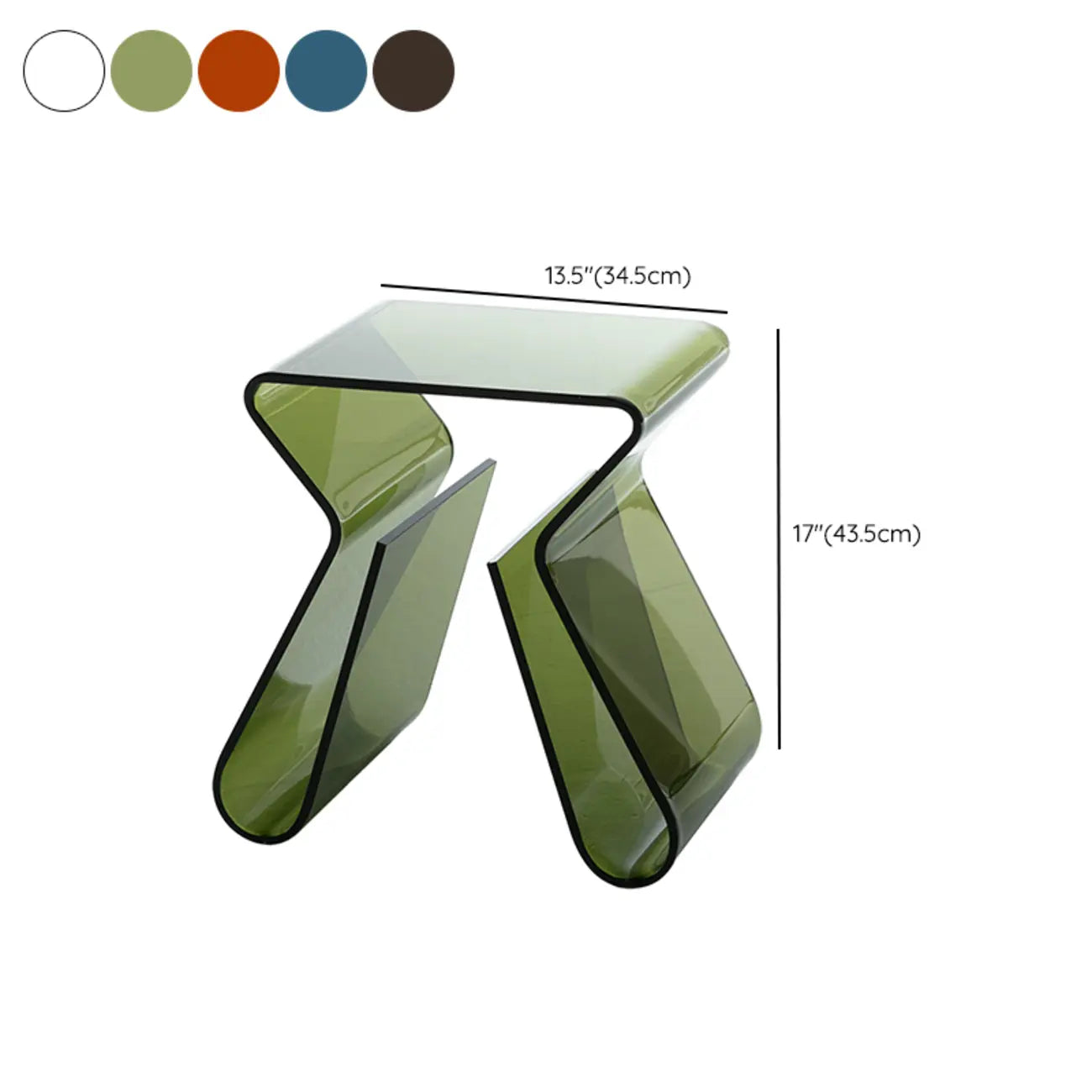 Gray Acrylic Side Table with Magazine Rack for Living Room