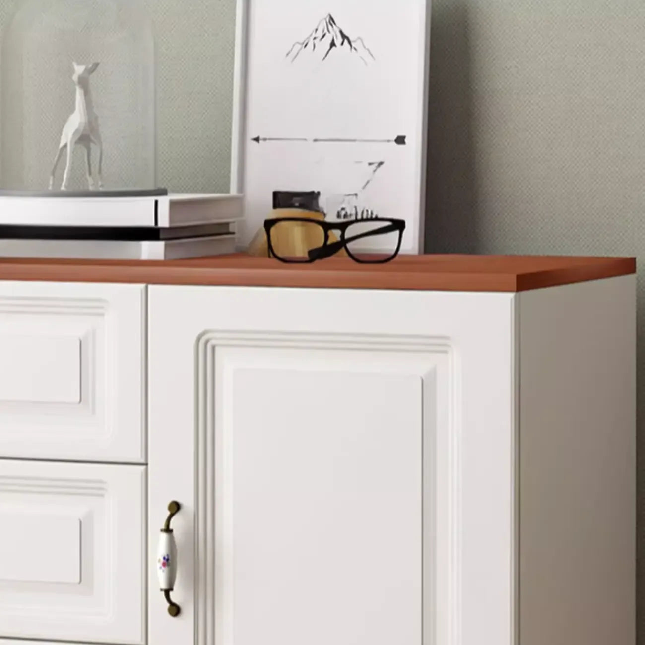 Rectangle Accent Cabinet with Ample Storage for Living Room