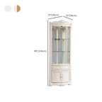 Ornate White-Gold Wooden Display Corner Cabinet Glass Front