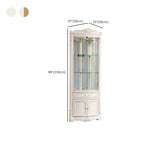 Ornate White-Gold Wooden Display Corner Cabinet Glass Front