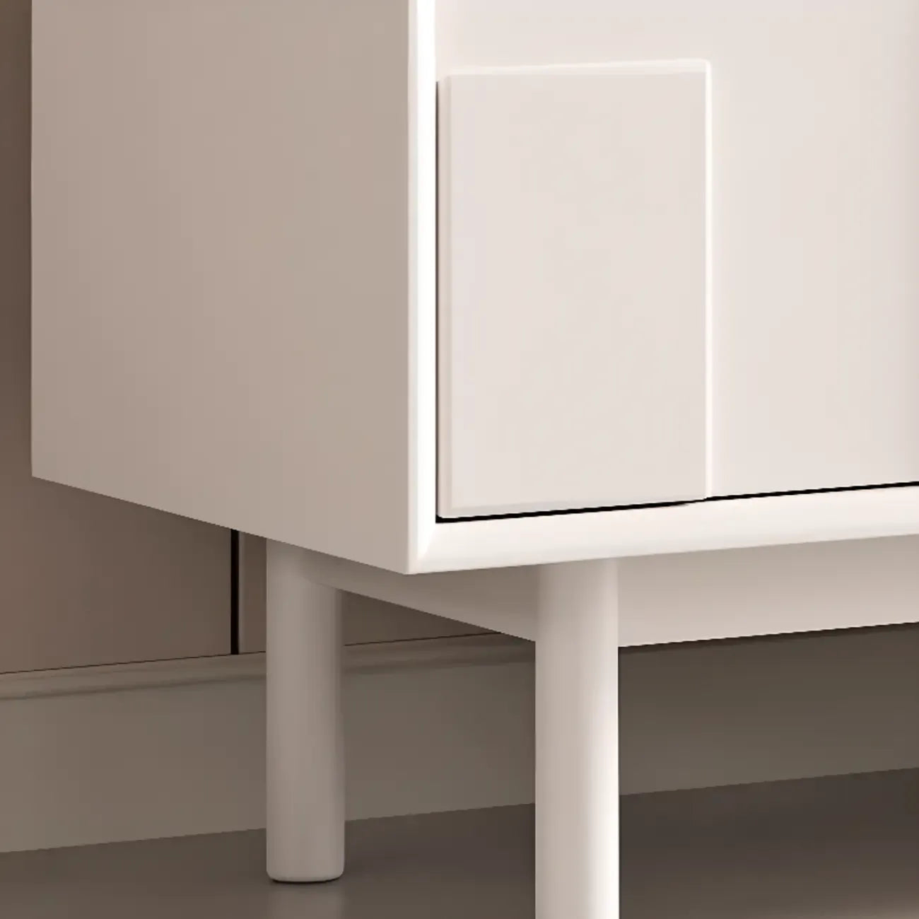 Minimalist wooden White Accent Cabinet with Straight Legs