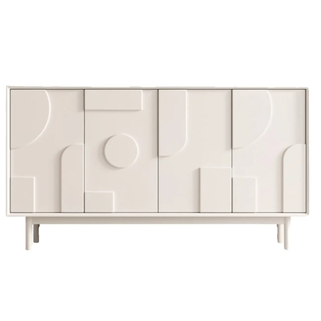 Minimalist wooden White Accent Cabinet with Straight Legs
