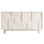 Minimalist wooden White Accent Cabinet with Straight Legs