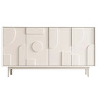 Minimalist wooden White Accent Cabinet with Straight Legs