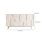 Minimalist wooden White Accent Cabinet with Straight Legs