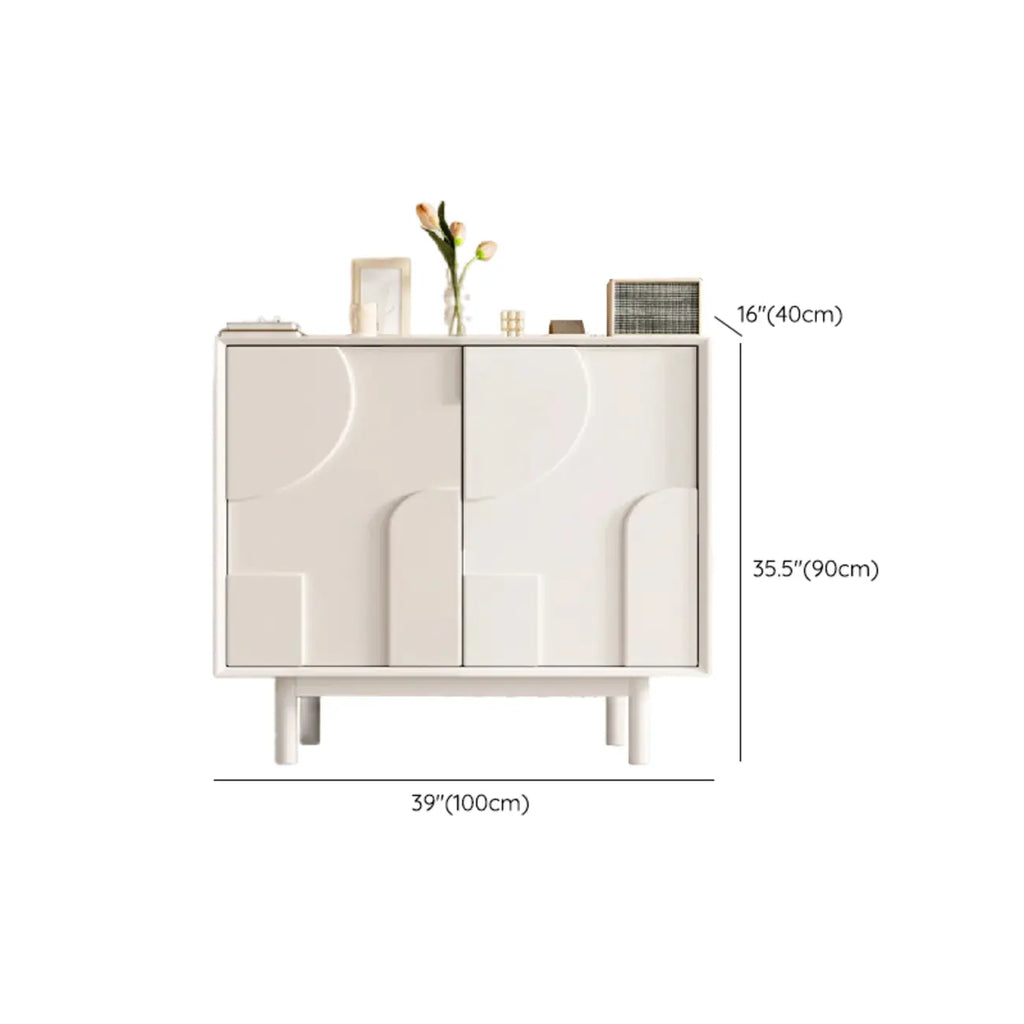 Minimalist wooden White Accent Cabinet with Straight Legs
