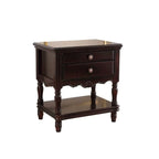 2-Drawer Wood End Table with Storage for Living Room