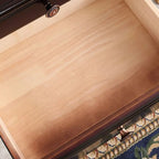 2-Drawer Wood End Table with Storage for Living Room