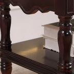 2-Drawer Wood End Table with Storage for Living Room