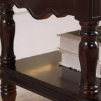 2-Drawer Wood End Table with Storage for Living Room