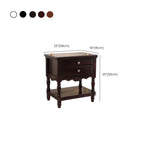 2-Drawer Wood End Table with Storage for Living Room