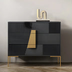 Elegant Wooden Sideboard with Drawers in Green/Grey