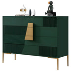 Elegant Wooden Sideboard with Drawers in Green/Grey
