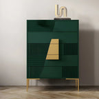 Elegant Wooden Sideboard with Drawers in Green/Grey