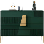 Elegant Wooden Sideboard with Drawers in Green/Grey