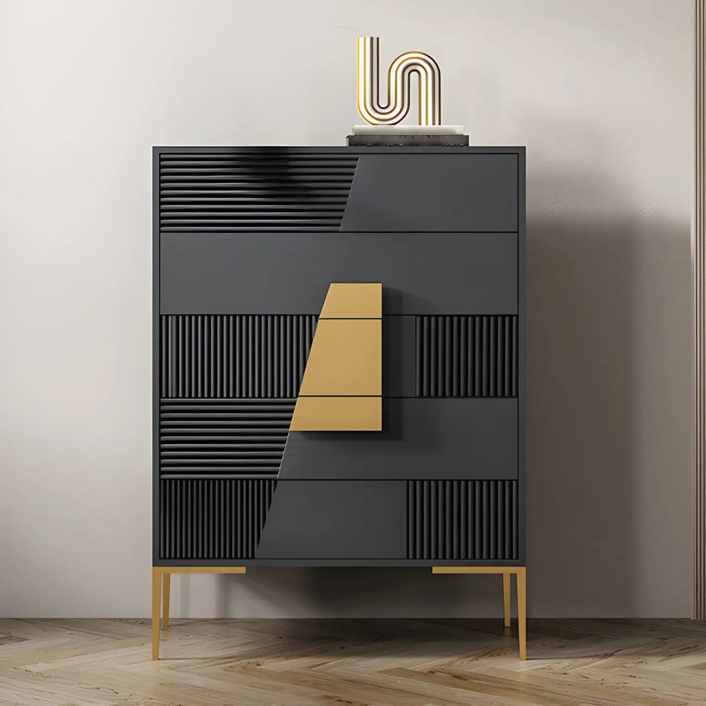 Elegant Wooden Sideboard with Drawers in Green/Grey